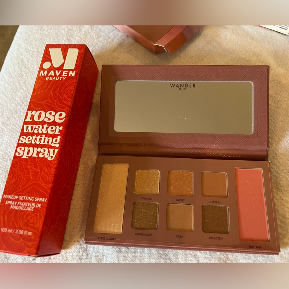 Wander getaway makeup palette and maven setting spray